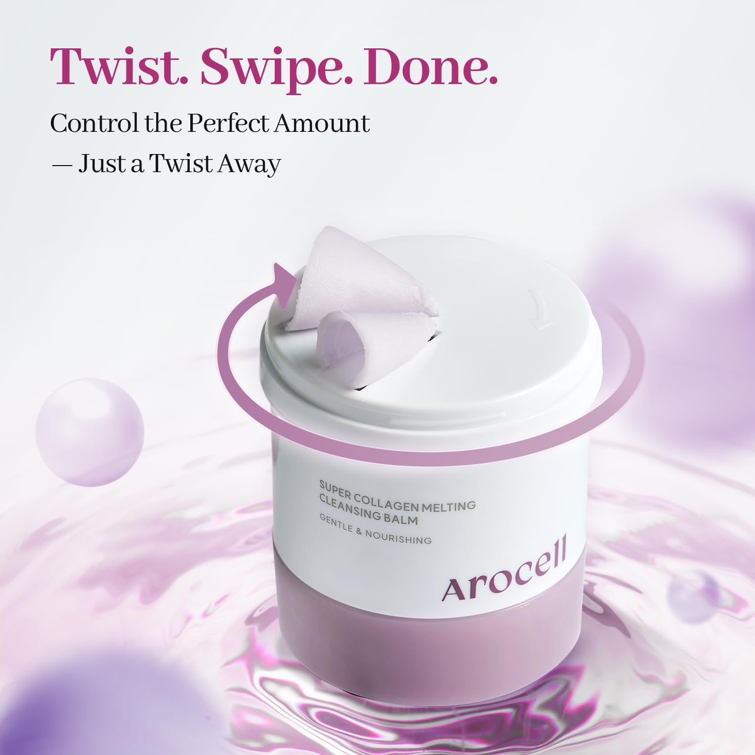 AROCELL Super Collagen Melting Balm 3.53oz – Korean Makeup Remover Balm for Blackhead Care, Deep Pore Care with Peptides Hydration, Nourishing Daily Face Wash Skincare