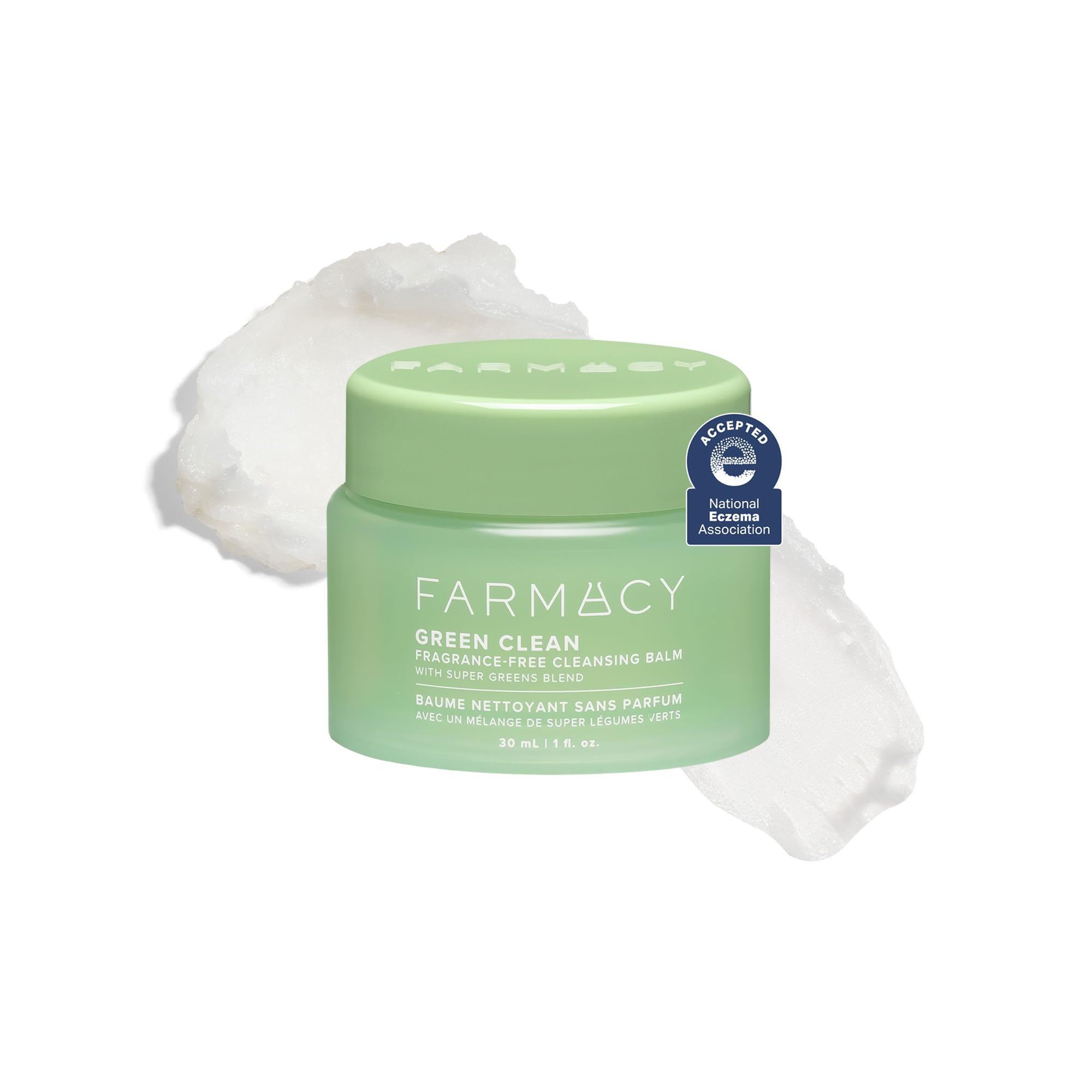 Farmacy Makeup Remover Cleansing Balm - Green Clean Waterproof Makeup Remover Balm + Oil Cleanser for Face - Gently Melts Make Up + SPF - Hydrates + Softens Skin with Super Greens + Papaya (100ml)