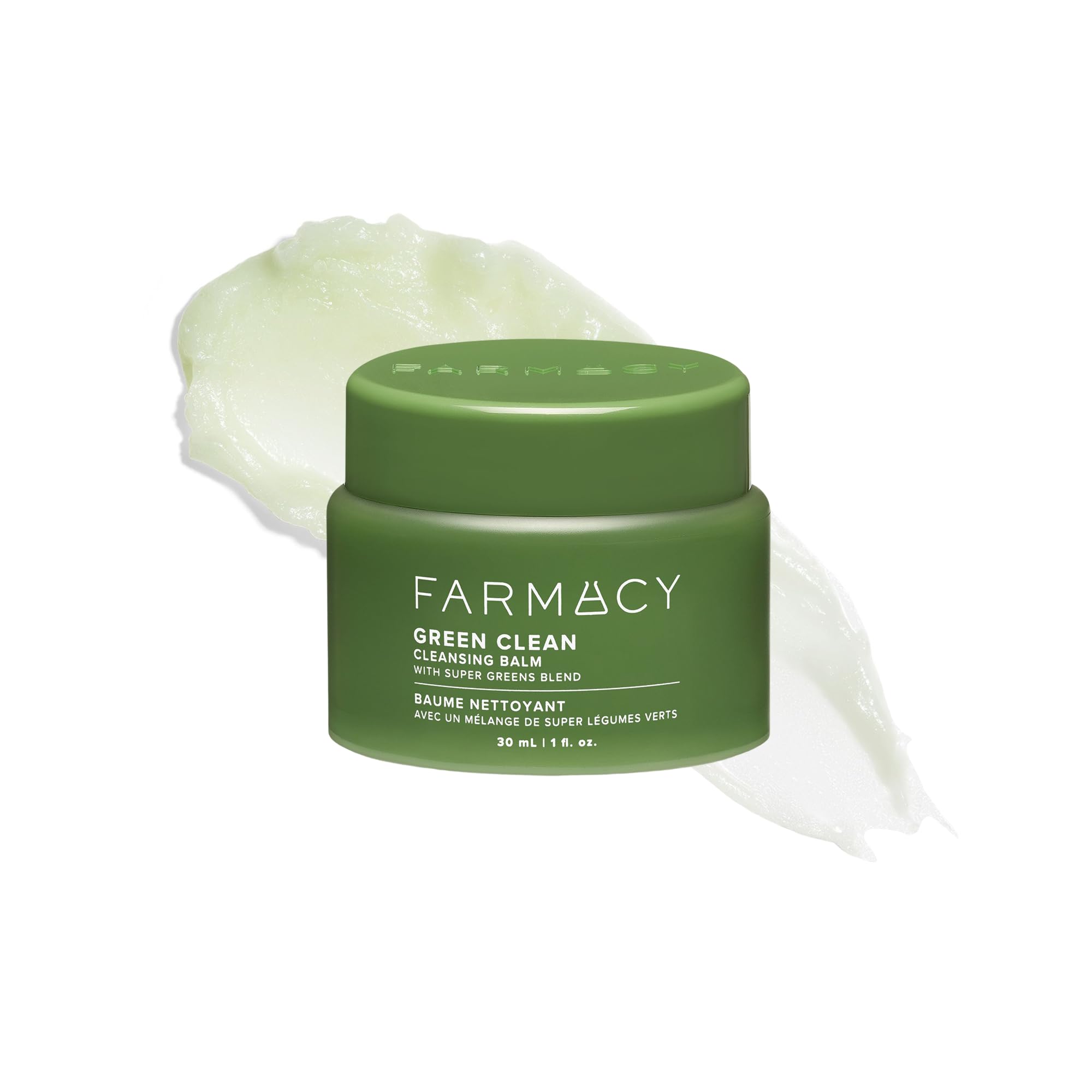 Farmacy Makeup Remover Cleansing Balm - Green Clean Waterproof Makeup Remover Balm + Oil Cleanser for Face - Gently Melts Make Up + SPF - Hydrates + Softens Skin with Super Greens + Papaya (100ml)