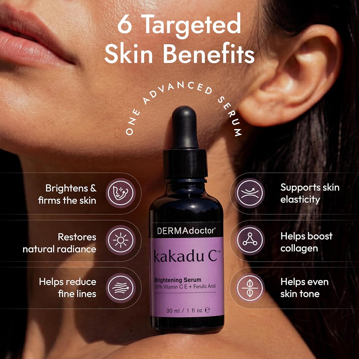 DERMAdoctor Vitamin C Serum For Face 20% Vitamin C, Vitamin-E, Ferulic Acid, Ascorbic Acid Concentrated Dermatologist-Formulated Anti Aging Face Serum, Hydrating & Discoloration - 1.0 fl oz
